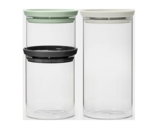 BRABANTIA stikla kārbu komplekts 0.3L+0.6L+1.1L, mixed - 100550