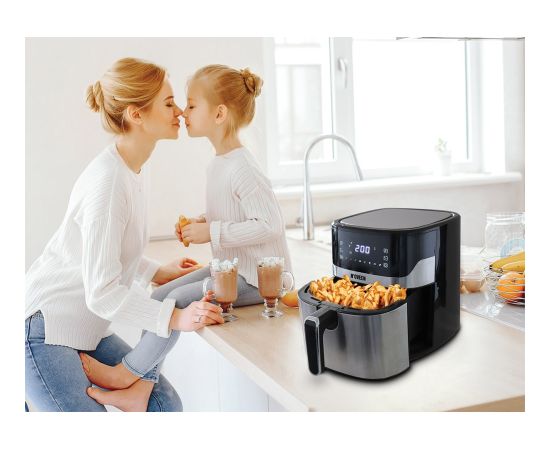 Hot air fryer NOVEEN AF550 6.5 l 1600 W Black, Silver