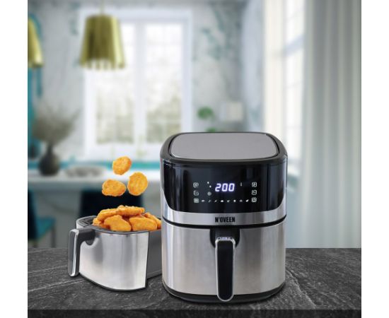 Hot air fryer NOVEEN AF550 6.5 l 1600 W Black, Silver