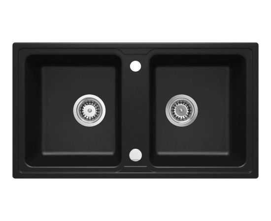 DEANTE 2-CHAMBER GRANITE SINK BLACK ZORBA