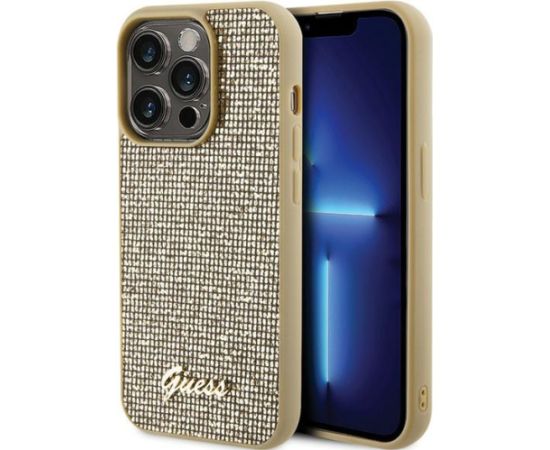 Guess PU Disco Script Metal Case Защитный Чехол для Apple iPhone 15 Pro Max