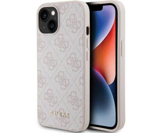 Guess PU 4G Metal Logo Case Aizsargapvalks Priekš Apple iPhone 15