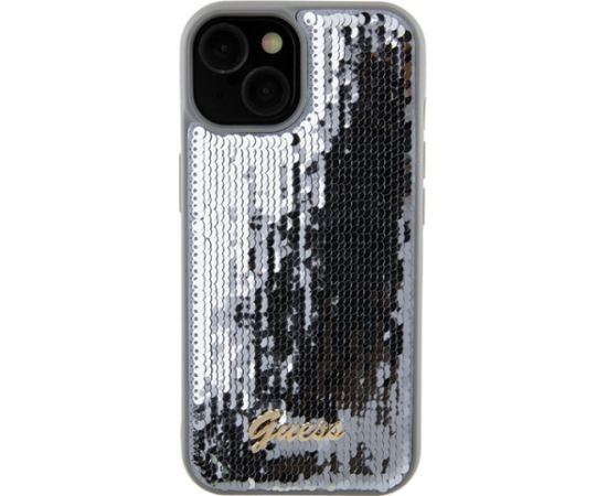 Guess HC Sequin Script Metal Case Защитный Чехол для Apple iPhone 15