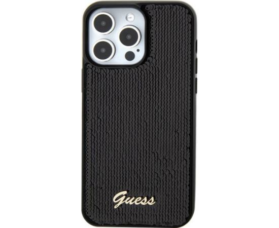 Guess HC Sequin Script Metal Case Защитный Чехол для Apple iPhone 15