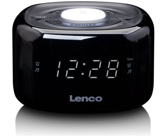 FM clock radio with night light Lenco CR12BK