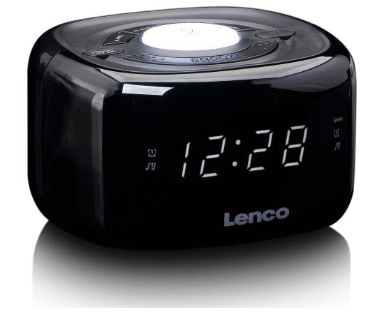 FM clock radio with night light Lenco CR12BK