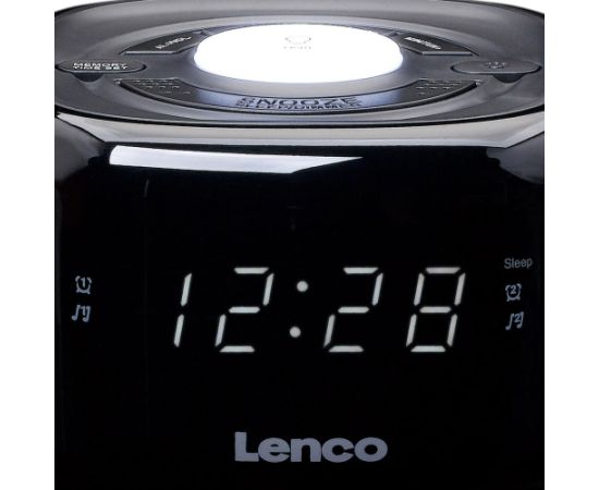 FM clock radio with night light Lenco CR12BK
