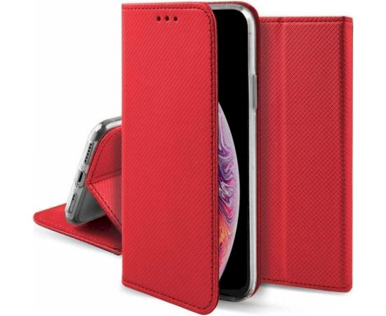 Fusion Magnet Case Grāmatveida Maks Priekš Samsung A405 Galaxy A40 Sarkans