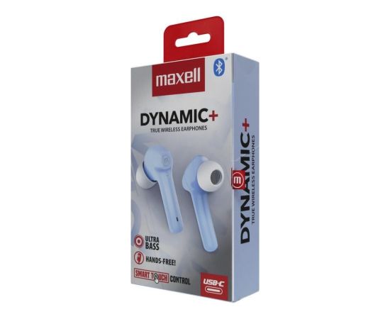 Maxell Dynamic+ wireless headphones with charging case Bluetooth blue