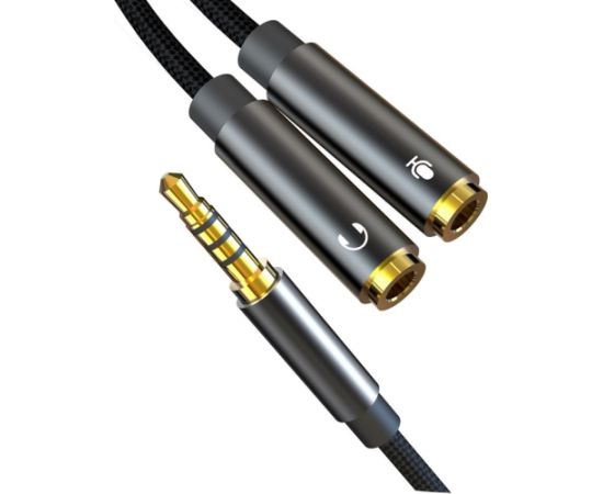 XO NB-R197 Aux Vada Adapteris 2x 3.5mm Ligzda (Audio & Mikrofons) uz 3.5mm Spraudnis 20cm