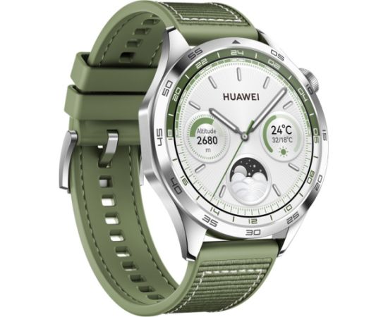 Huawei Watch GT 4 46 мм, серебристый/зеленый