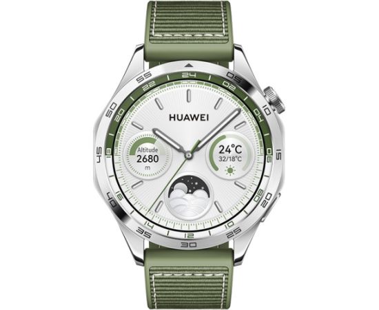 Huawei Watch GT 4 46 мм, серебристый/зеленый