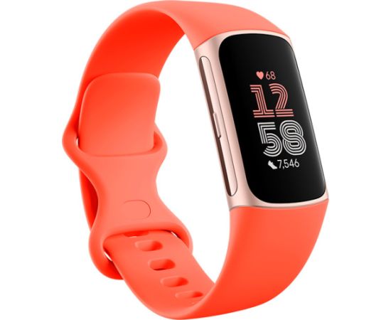 Fitbit Charge 6, coral/champagne gold