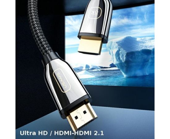 USAMS Kabel HDMI - HDMI 2.1 U67 5m 8K czarny|black Ultra HD SJ499HD01 (US-SJ498)