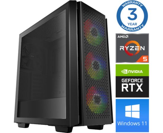 INTOP Ryzen 5 5600X 32GB 480SSD M.2 NVME RTX4060Ti 8GB WIN11