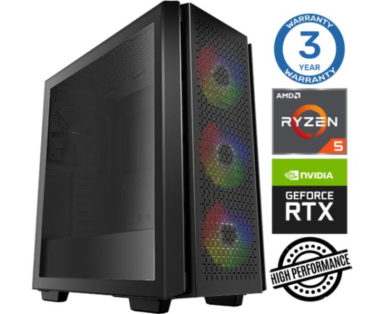 INTOP Ryzen 5 5600X 32GB 480SSD M.2 NVME RTX4060Ti 8GB no-OS