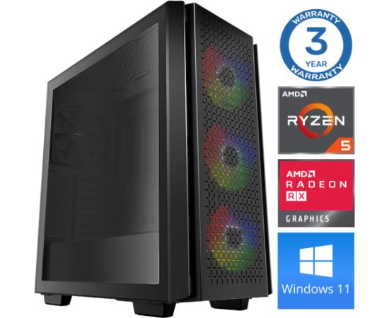 INTOP Ryzen 5 5500 32GB 1TB SSD M.2 NVME+2TB RX580 8GB WIN11Pro