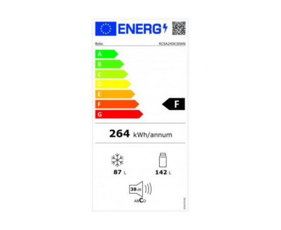 BEKO RCSA240K40SN Ledusskapis 152cm