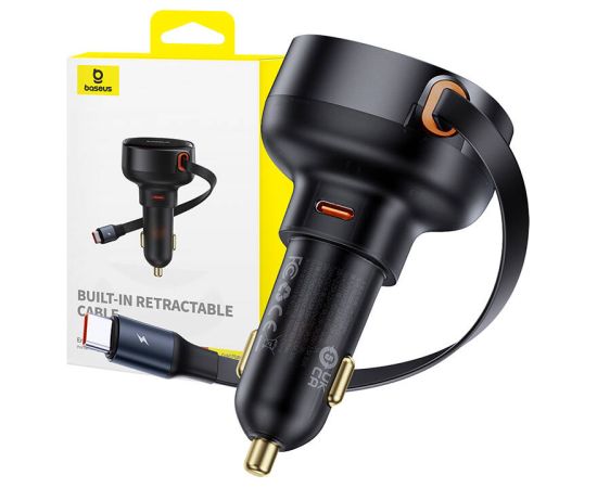 Car Charger Baseus Enjoyment Pro with cable USB-C, 60W (Black)