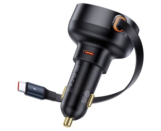 Car Charger Baseus Enjoyment Pro with cable USB-C, 60W (Black)