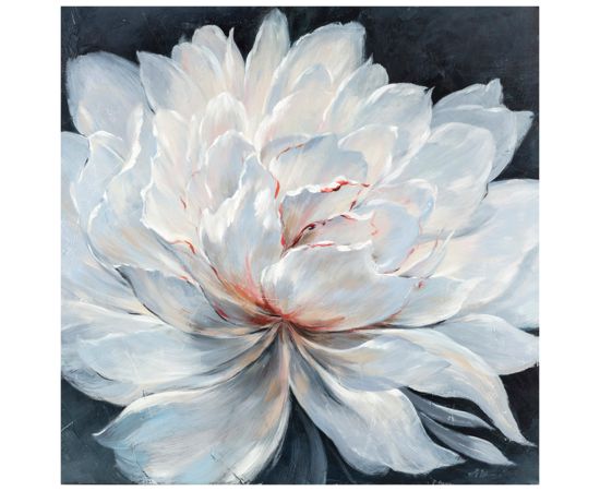 Ellas glezna 100x100cm, balts zieds Gleznu / Spoguļu lampas