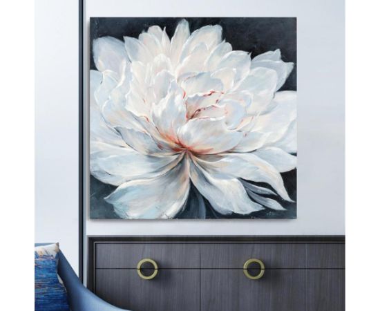 Ellas glezna 100x100cm, balts zieds Gleznu / Spoguļu lampas