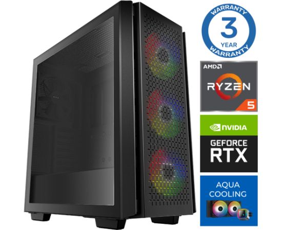 INTOP AQUA Ryzen 5 7600X 64GB DDR5 500SSD M.2 NVME RTX4060Ti 8GB no-OS