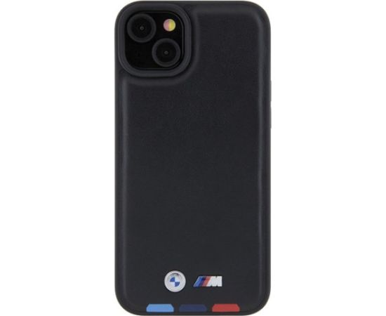 BMW Leather Stamp Tricolor Back Case Aizsargapvalks Priekš Apple iPhone 15 Plus
