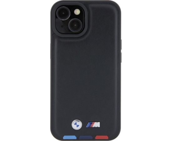 BMW Leather Stamp Tricolor Back Case Aizsargapvalks Priekš Apple iPhone 15