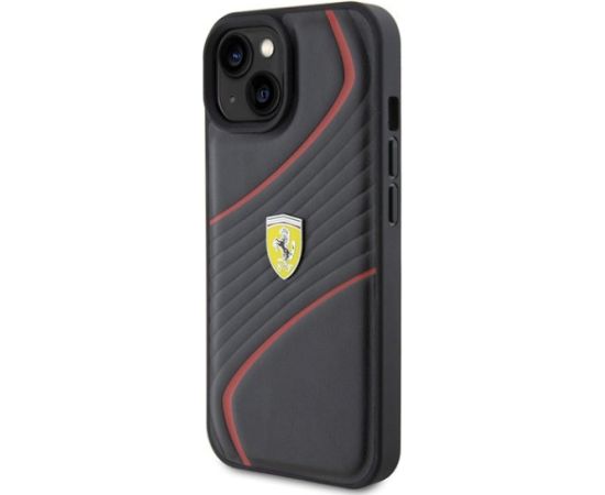 Ferrari Twist Metal Logo Back Case Aizsargapvalks Priekš Apple iPhone 15