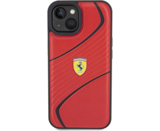 Ferrari Twist Metal Logo Back Case Aizsargapvalks Priekš Apple iPhone 15