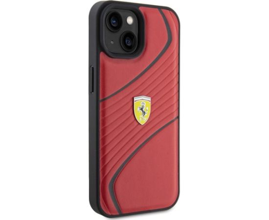 Ferrari Twist Metal Logo Back Case Aizsargapvalks Priekš Apple iPhone 15