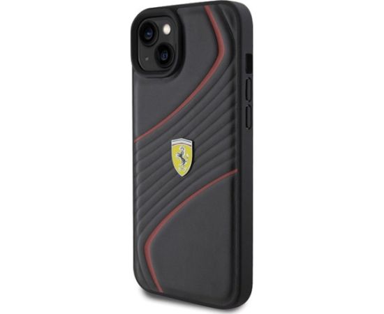 Ferrari Twist Metal Logo Back Case Aizsargapvalks Priekš Apple iPhone 15 Plus