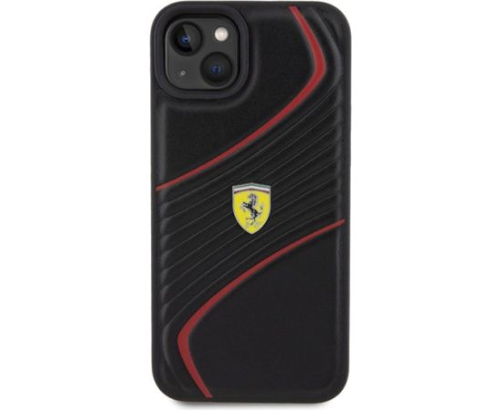 Ferrari Twist Metal Logo Back Case Aizsargapvalks Priekš Apple iPhone 15 Plus