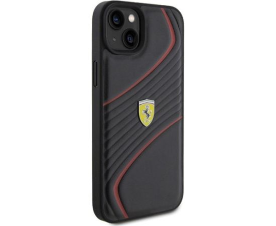 Ferrari Twist Metal Logo Back Case Aizsargapvalks Priekš Apple iPhone 15 Plus