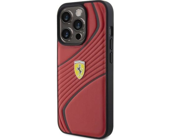 Ferrari Twist Metal Logo Back Case Защитный Чехол для Apple iPhone 15 Pro