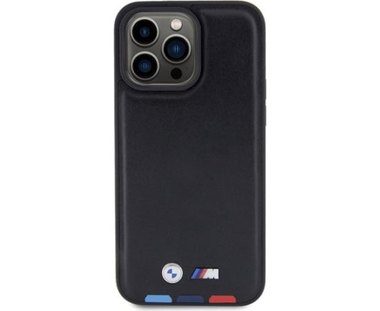 BMW Leather Stamp Tricolor Back Case Aizsargapvalks Priekš Apple iPhone 15 Pro Max