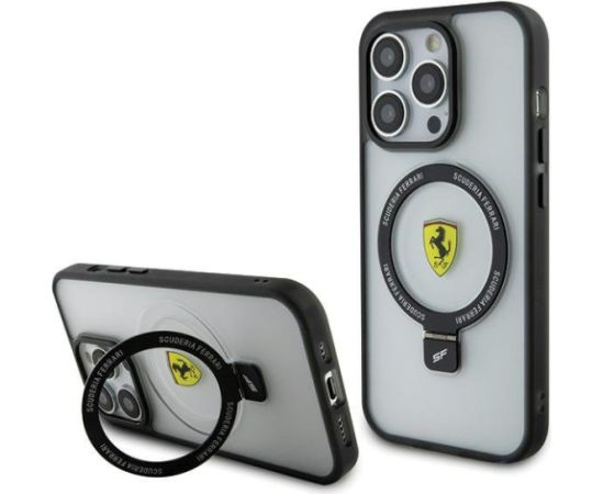 Ferrari Ring Stand MagSafe Back Case Aizsargapvalks Priekš Apple iPhone 15 Pro