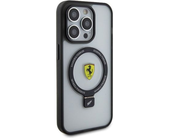 Ferrari Ring Stand MagSafe Back Case Aizsargapvalks Priekš Apple iPhone 15 Pro