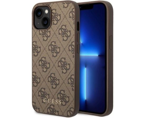 Guess 4G Metal Gold Logo Back Case Aizsargapvalks Priekš Apple iPhone 15 Plus