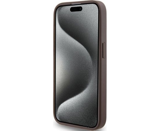 Guess 4G Metal Gold Logo Back Case Aizsargapvalks Priekš Apple iPhone 15 Pro
