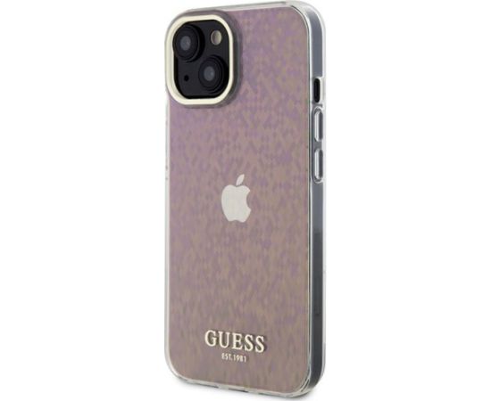 Guess IML Faceted Mirror Disco Iridescent Case Aizsargapvalks Priekš iPhone Apple 15