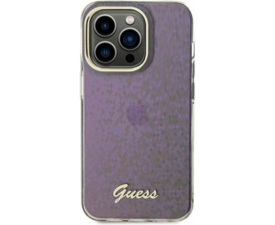 Guess IML Faceted Mirror Disco Iridescent Case Aizsargapvalks Priekš iPhone Apple 15