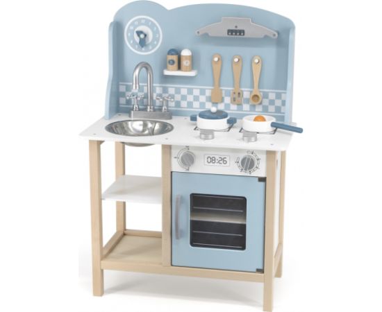 Koka virtuve ar piederumiem VIGA PolarB, sudraba un zilas krāsas