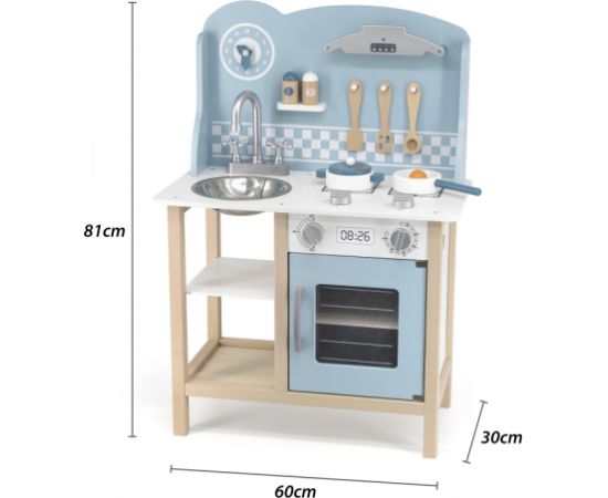 Koka virtuve ar piederumiem VIGA PolarB, sudraba un zilas krāsas