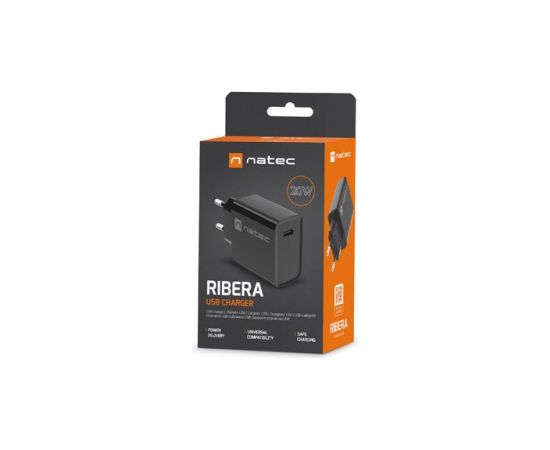 NATEC USB CHARGER RIBERA USB-C 20W PD BLACK