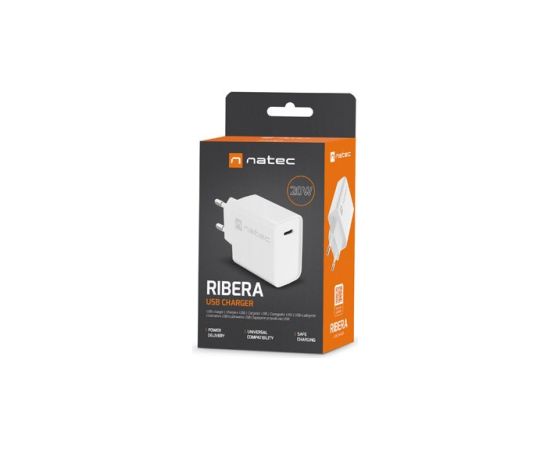 NATEC USB CHARGER RIBERA USB-C 20W PD WHITE