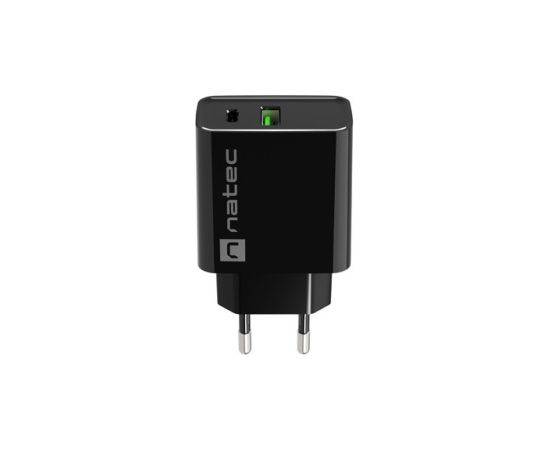 NATEC USB CHARGER RIBERA USB-A+USB-C 20W PD BLACK