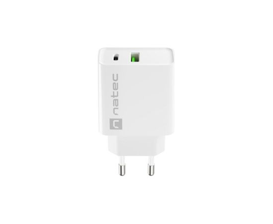 NATEC USB CHARGER RIBERA USB-A+USB-C 20W PD WHITE