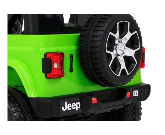 Jeep Wrangler Rubicon elektriskais divvietīgais automobilis, zaļš